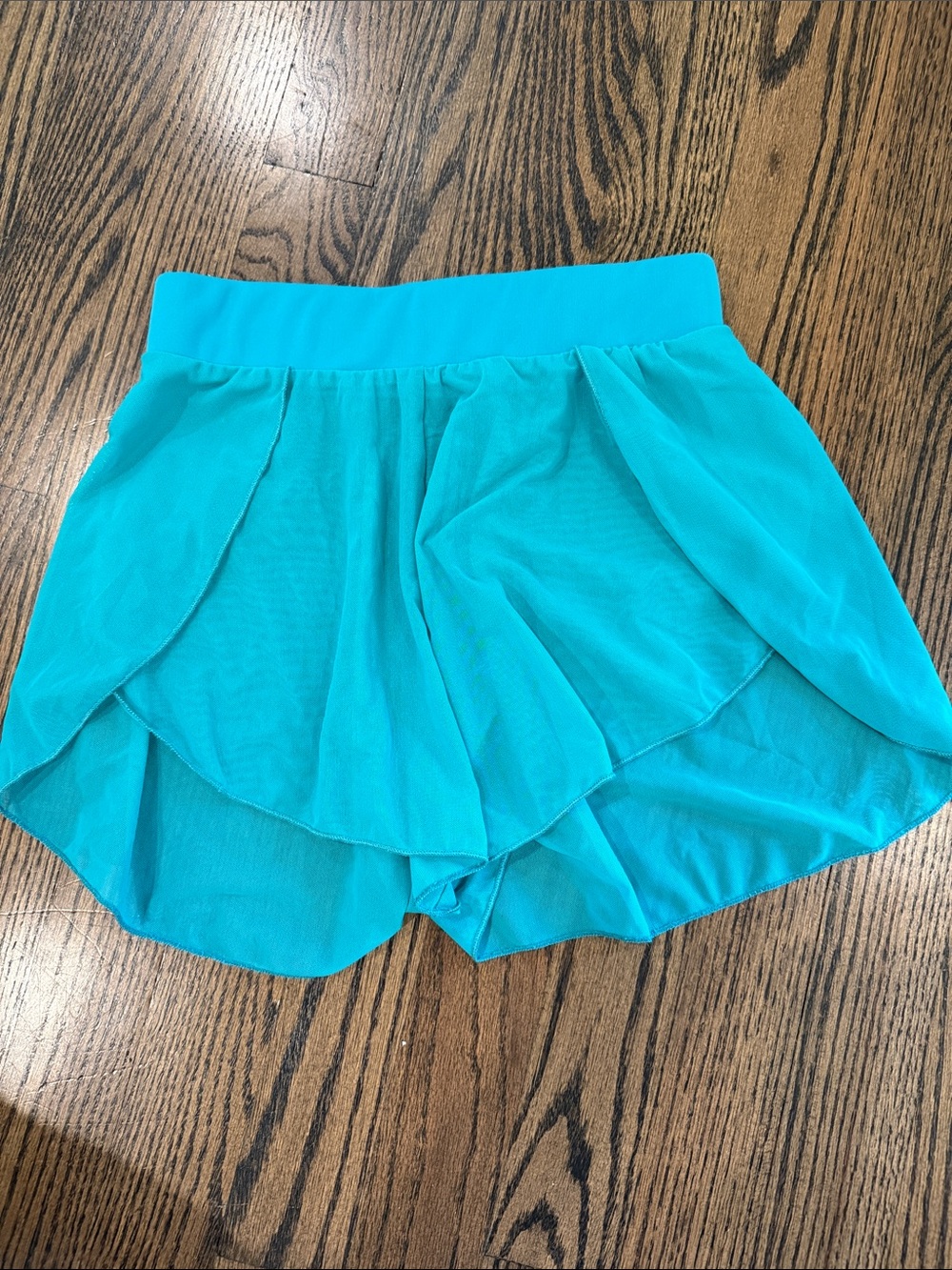 Tiger Friday Teal Sheer Shirts size Adult XS Women’s Teal Layered Chiffon Shorts